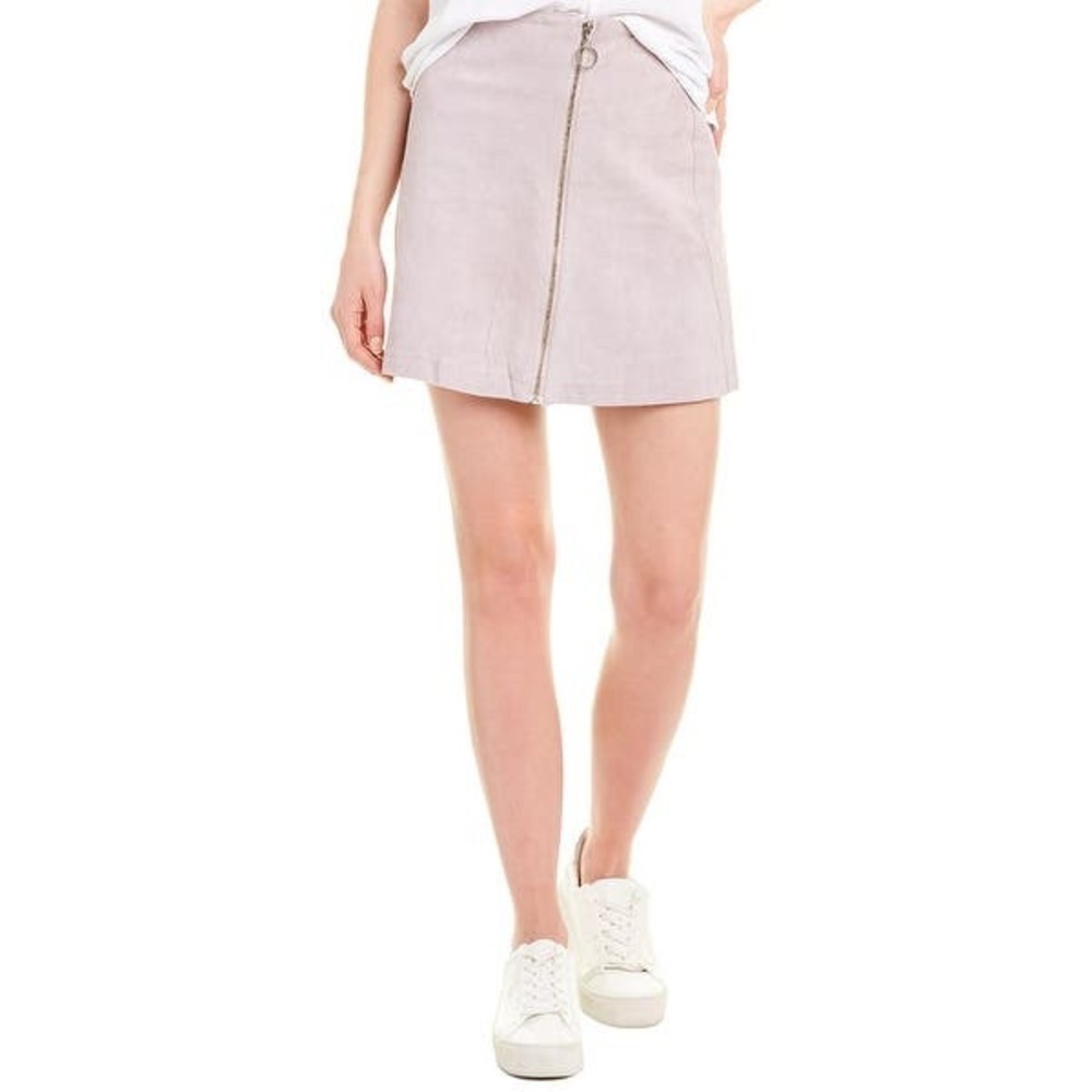 Capulet Sophie Suede A Line Mini Zipper Skirt In Lavender Size L